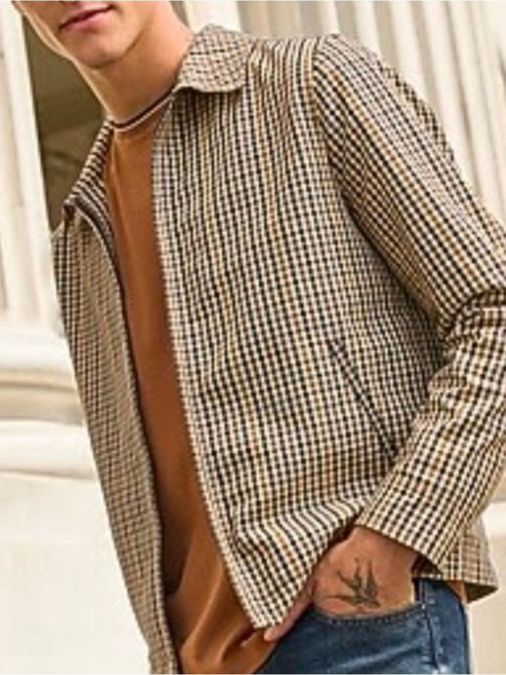 Express Harrington Jacket. Men’s Large. Gingham Checkered Pattern
